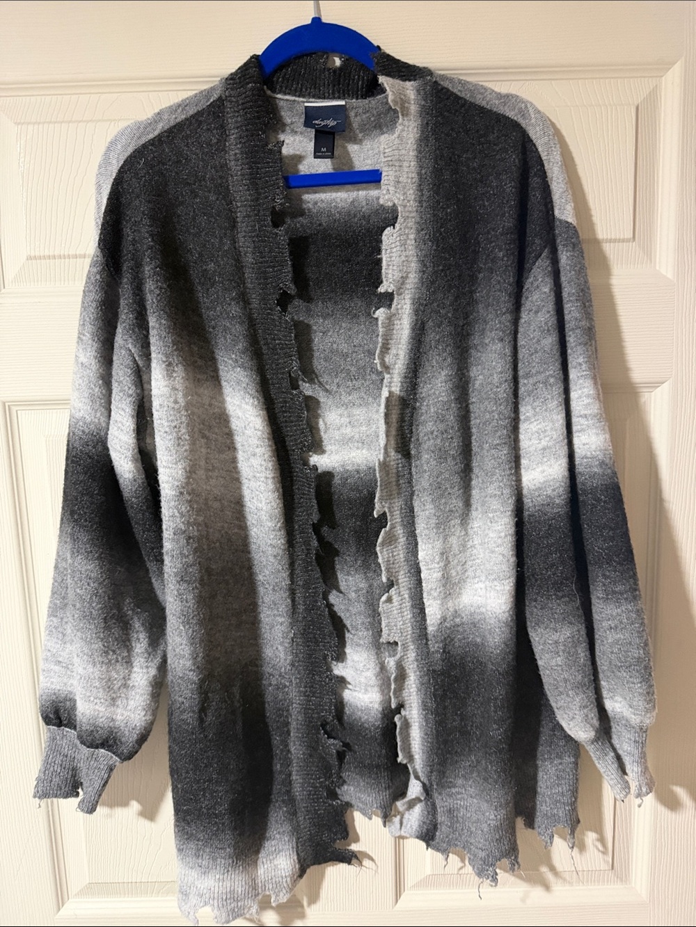 Daytrip Gray Ombre Ruffle-Edge Open Cardigan